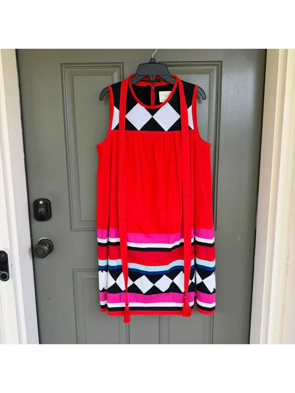 Kate Spade New York Geo Border Sleeveless Dress - Size Small